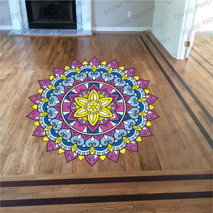 Homexa Decor | Rangoli Mandala Floor Sticker (Size 38 x 38 cm)