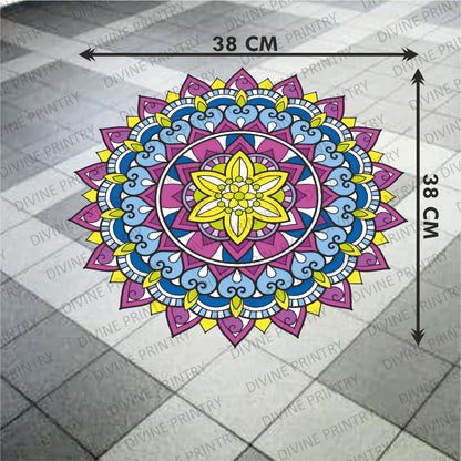 Homexa Decor | Rangoli Mandala Floor Sticker (Size 38 x 38 cm)