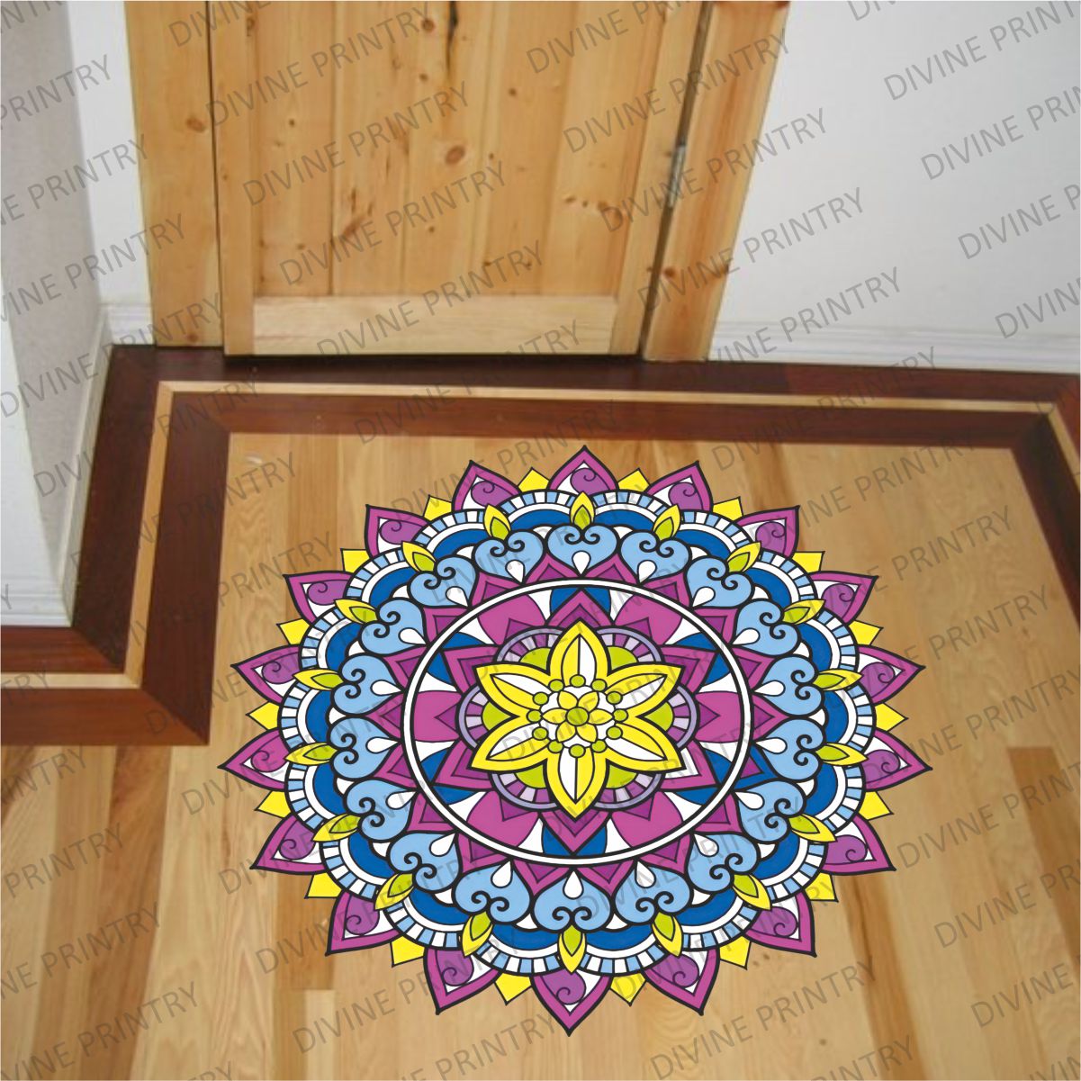 Homexa Decor | Rangoli Mandala Floor Sticker (Size 38 x 38 cm)