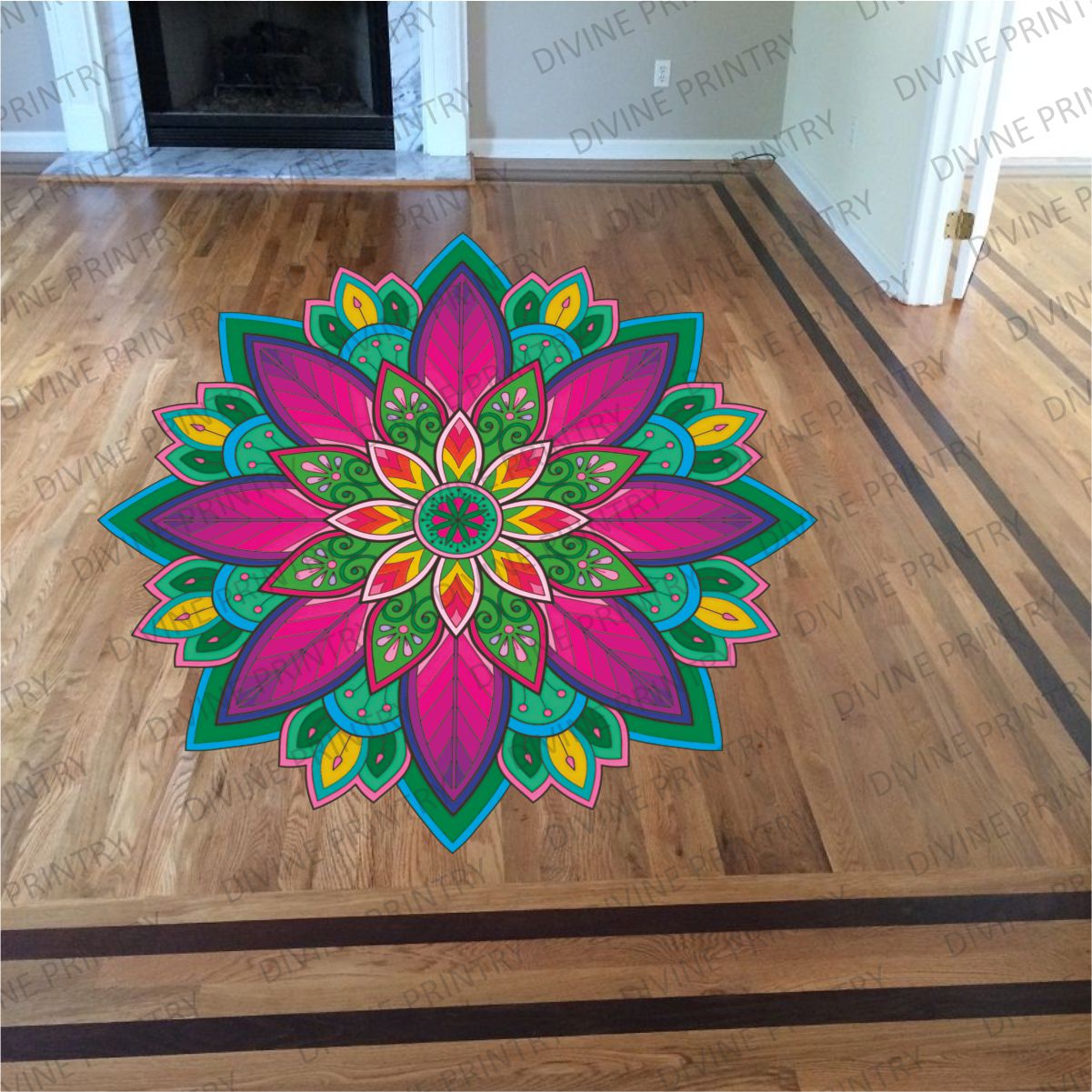 Homexa Decor | Rangoli Mandala Floor Sticker (Size 38 x 38 cm)