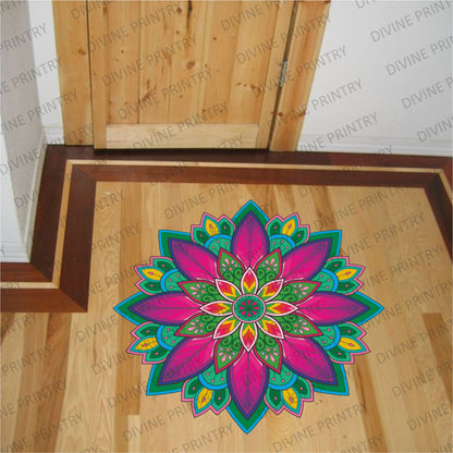 Homexa Decor | Rangoli Mandala Floor Sticker (Size 38 x 38 cm)