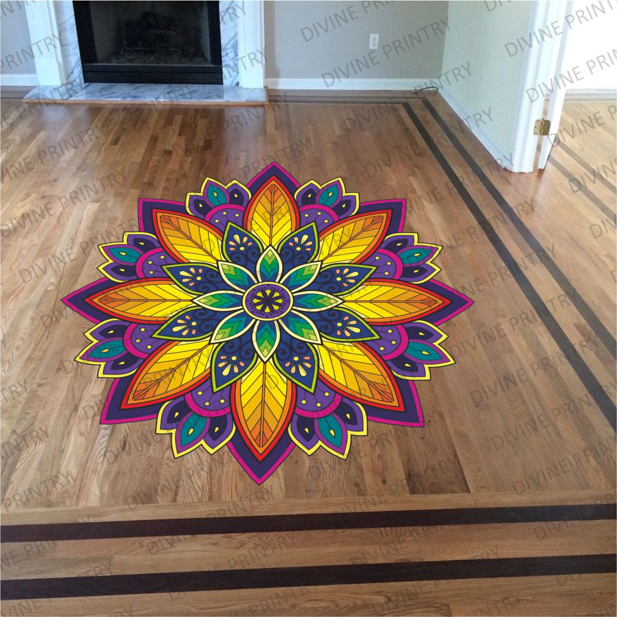 Homexa Decor | Rangoli Mandala Floor Sticker (Size 38 x 38 cm)