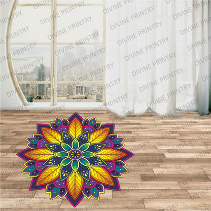 Homexa Decor | Rangoli Mandala Floor Sticker (Size 38 x 38 cm)