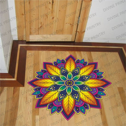 Homexa Decor | Rangoli Mandala Floor Sticker (Size 38 x 38 cm)