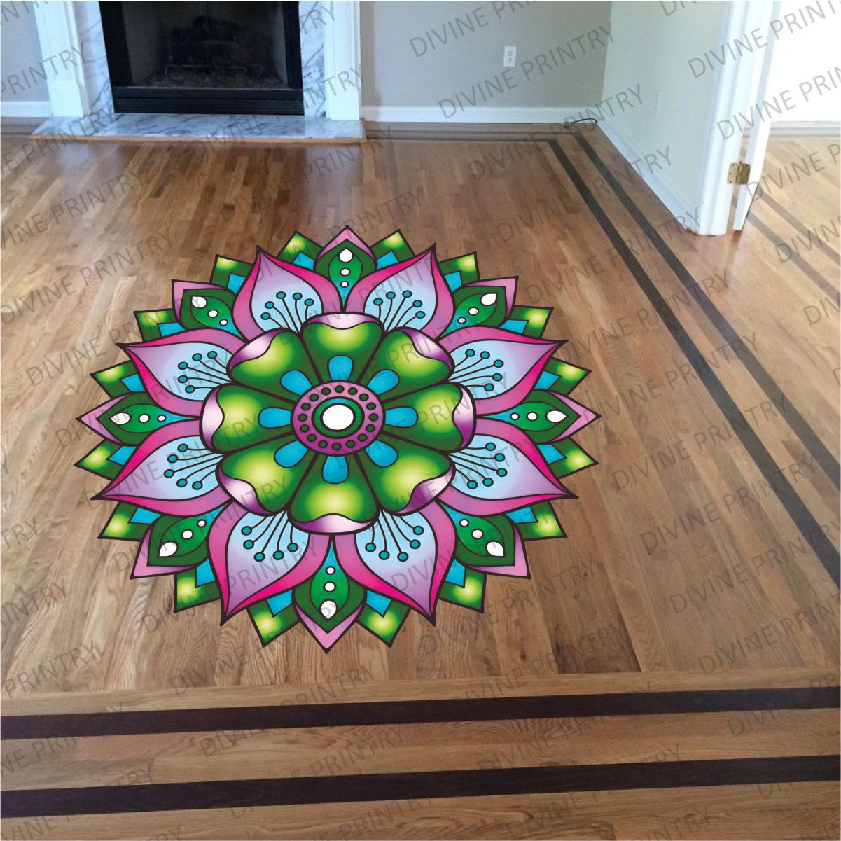 Homexa Decor | Rangoli Mandala Floor Sticker (Size 38 x 38 cm)