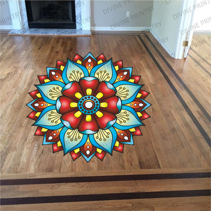 Homexa Decor | Rangoli Mandala Floor Sticker (Size 38 x 38 cm)