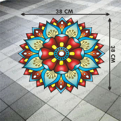 Homexa Decor | Rangoli Mandala Floor Sticker (Size 38 x 38 cm)