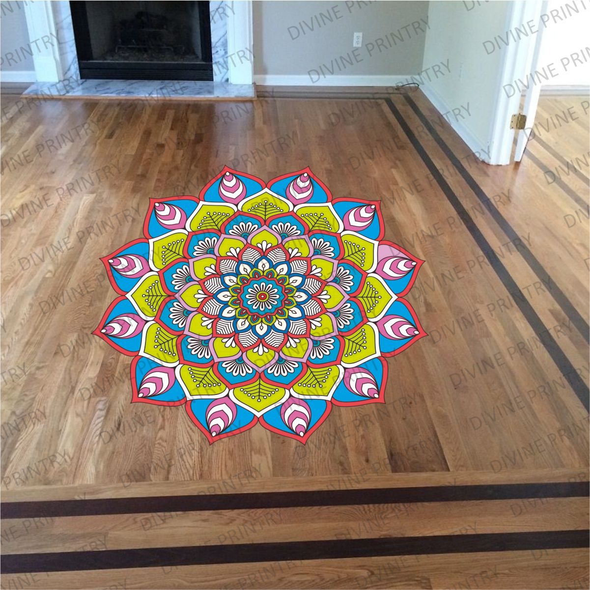 Homexa Decor | Rangoli Mandala Floor Sticker (Size 38 x 38 cm)