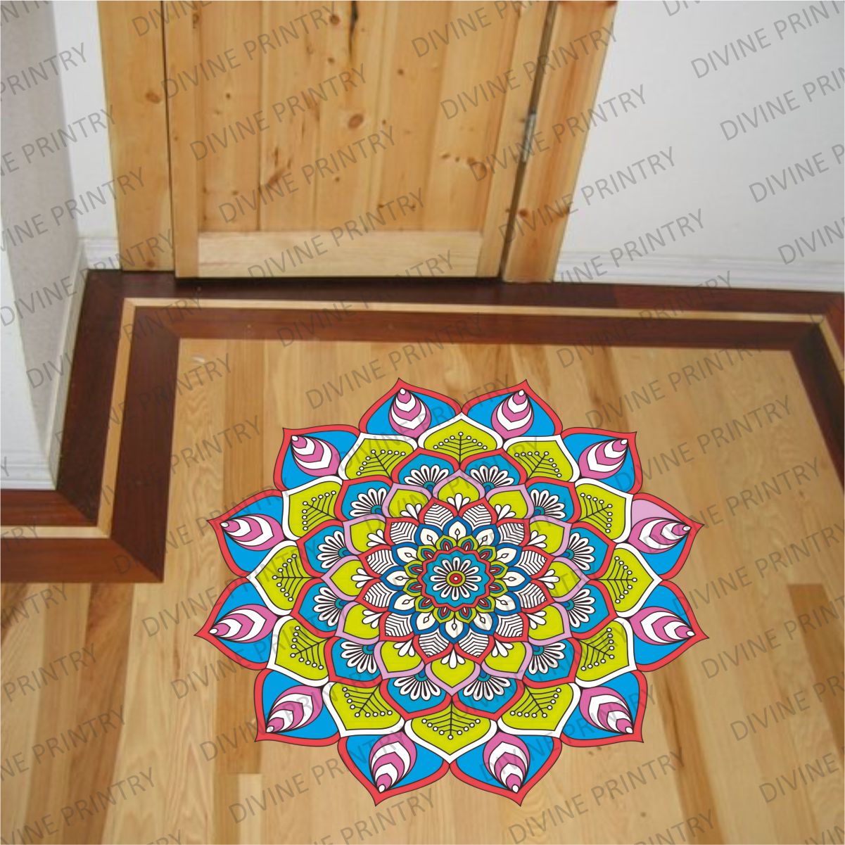 Homexa Decor | Rangoli Mandala Floor Sticker (Size 38 x 38 cm)