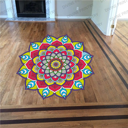 Homexa Decor | Rangoli Mandala Floor Sticker (Size 38 x 38 cm)