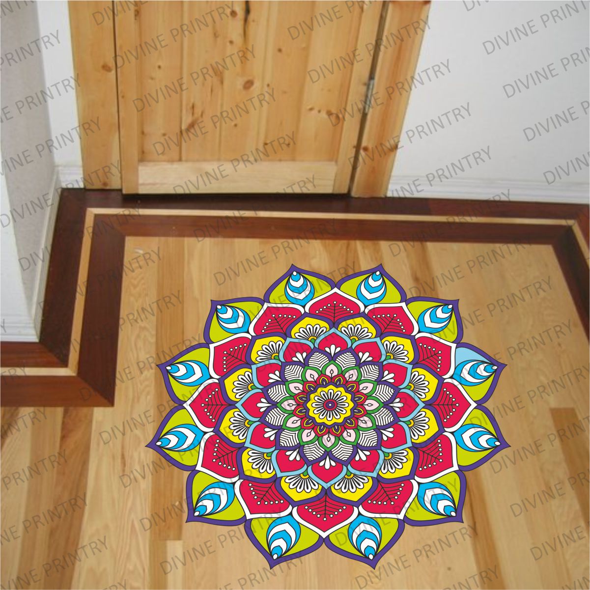 Homexa Decor | Rangoli Mandala Floor Sticker (Size 38 x 38 cm)