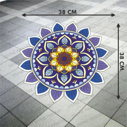 Homexa Decor | Rangoli Mandala Floor Sticker (Size 38 x 38 cm)