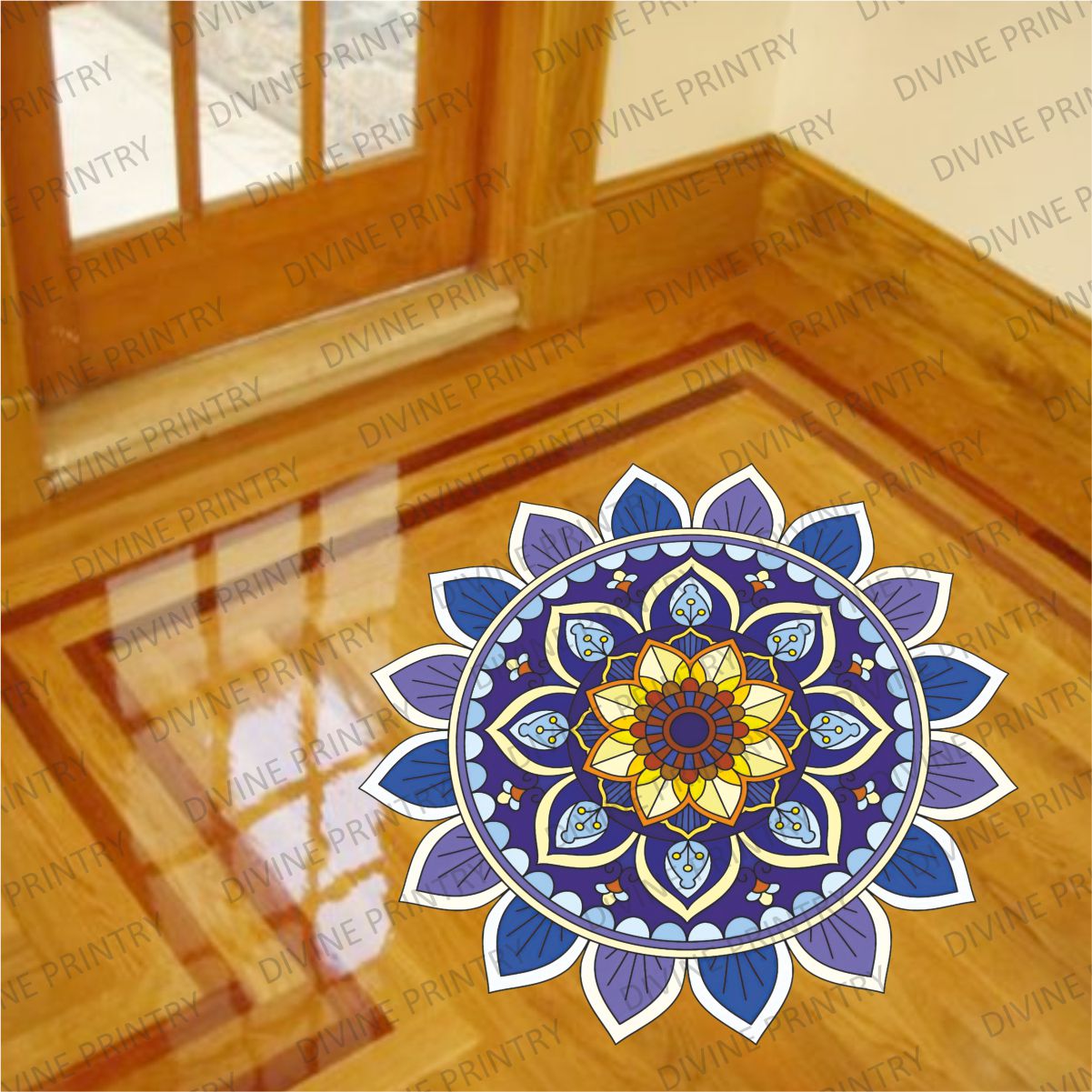 Homexa Decor | Rangoli Mandala Floor Sticker (Size 38 x 38 cm)