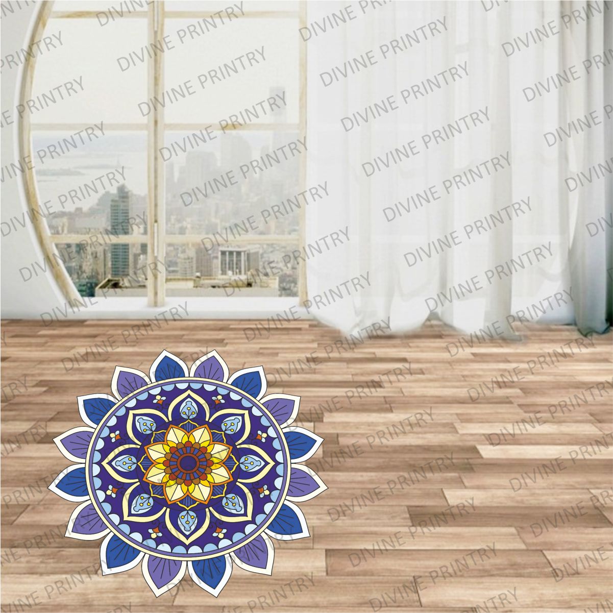 Homexa Decor | Rangoli Mandala Floor Sticker (Size 38 x 38 cm)