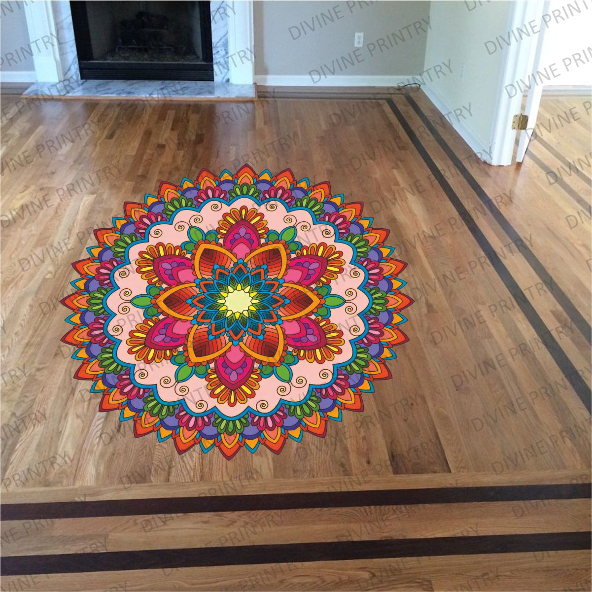 Homexa Decor | Rangoli Mandala Floor Sticker (Size 38 x 38 cm)