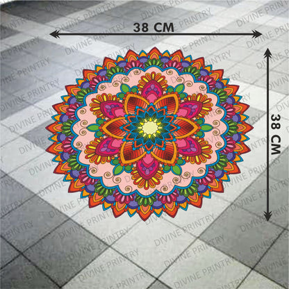 Homexa Decor | Rangoli Mandala Floor Sticker (Size 38 x 38 cm)