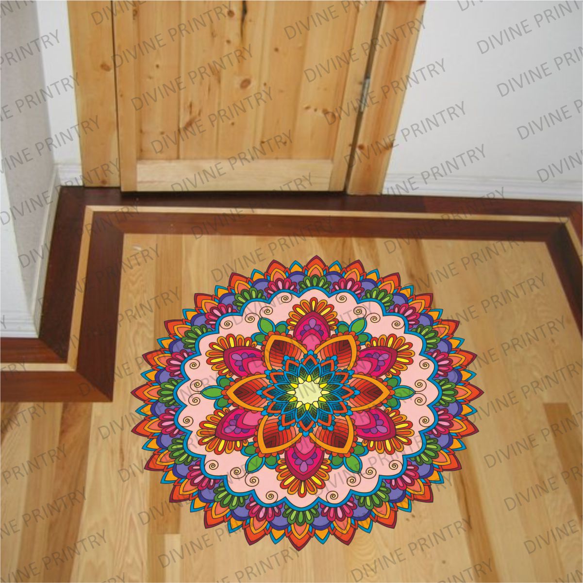 Homexa Decor | Rangoli Mandala Floor Sticker (Size 38 x 38 cm)