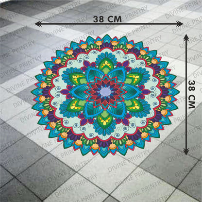 Homexa Decor | Rangoli Mandala Floor Sticker (Size 38 x 38 cm)