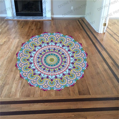 Homexa Decor | Rangoli Mandala Floor Sticker (Size 38 x 38 cm)