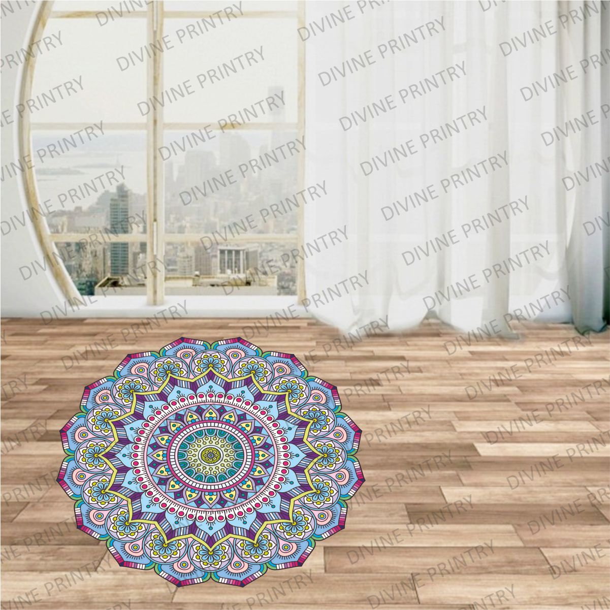 Homexa Decor | Rangoli Mandala Floor Sticker (Size 38 x 38 cm)