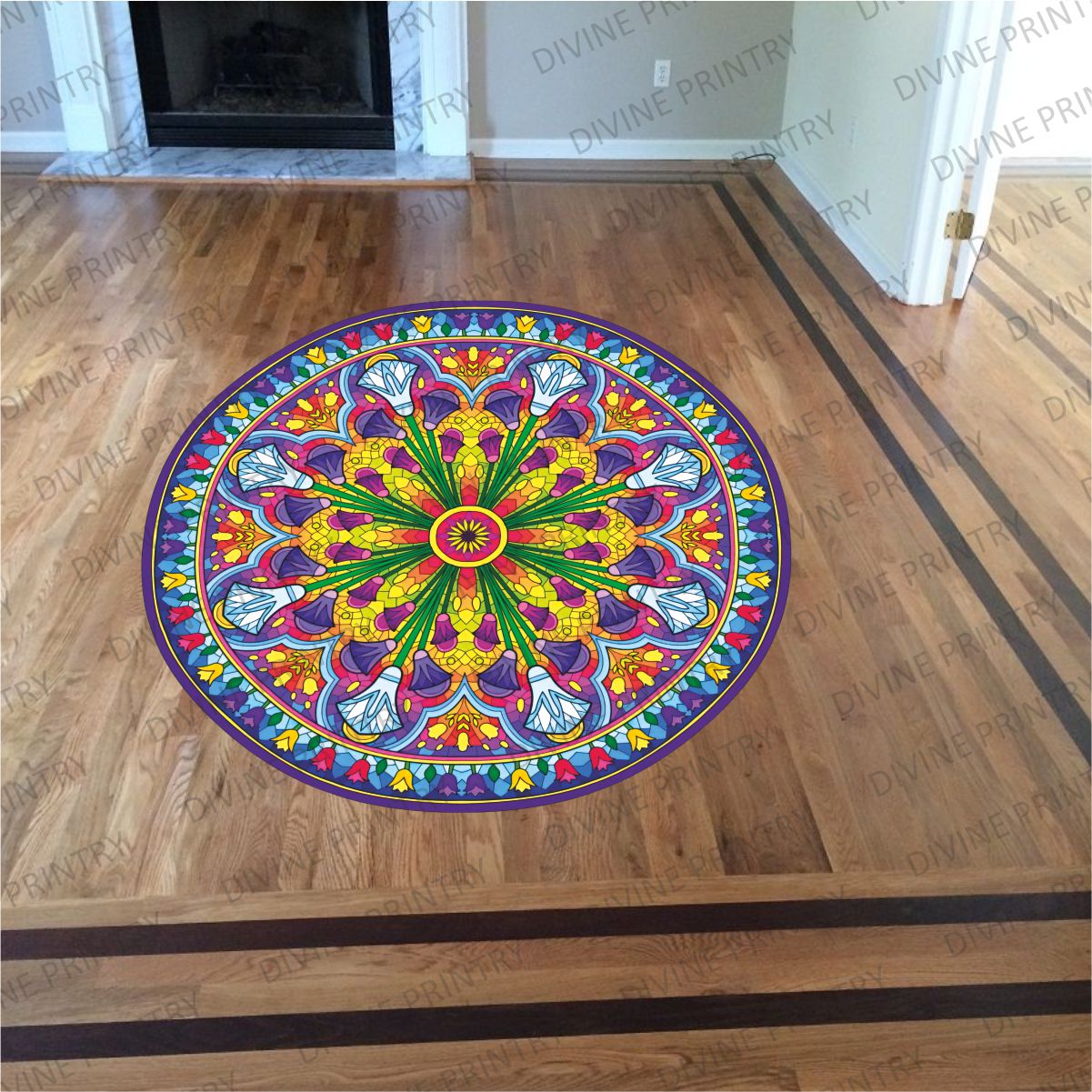 Homexa Decor | Rangoli Mandala Floor Sticker (Size 38 x 38 cm)