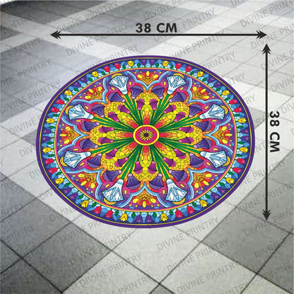 Homexa Decor | Rangoli Mandala Floor Sticker (Size 38 x 38 cm)