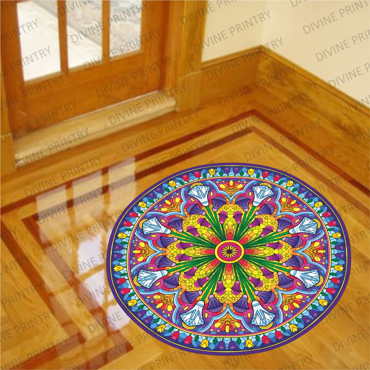 Homexa Decor | Rangoli Mandala Floor Sticker (Size 38 x 38 cm)