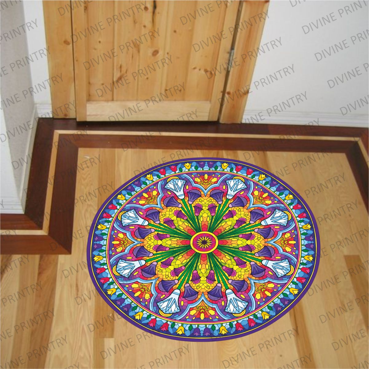 Homexa Decor | Rangoli Mandala Floor Sticker (Size 38 x 38 cm)