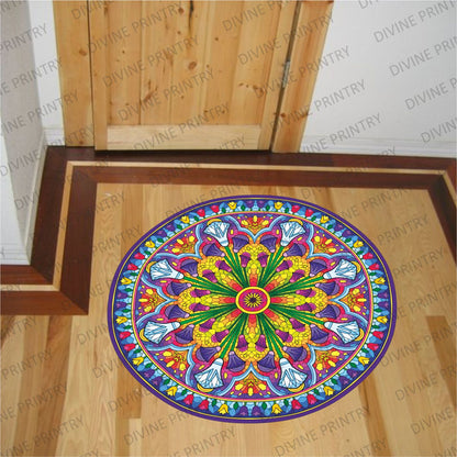 Homexa Decor | Rangoli Mandala Floor Sticker (Size 38 x 38 cm)