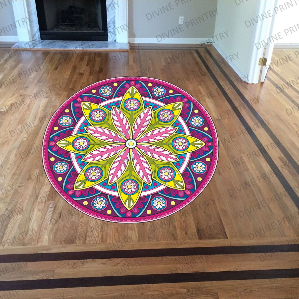 Homexa Decor | Rangoli Mandala Floor Sticker (Size 38 x 38 cm)