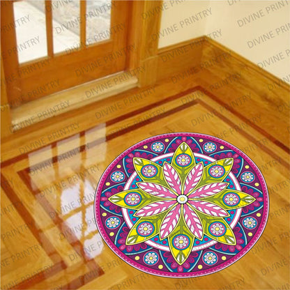 Homexa Decor | Rangoli Mandala Floor Sticker (Size 38 x 38 cm)