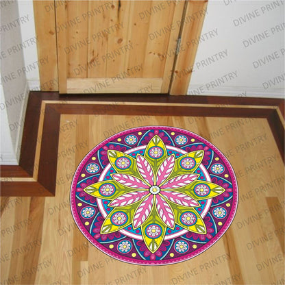 Homexa Decor | Rangoli Mandala Floor Sticker (Size 38 x 38 cm)