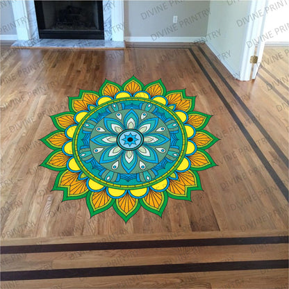 Homexa Decor | Rangoli Mandala Floor Sticker (Size 38 x 38 cm)