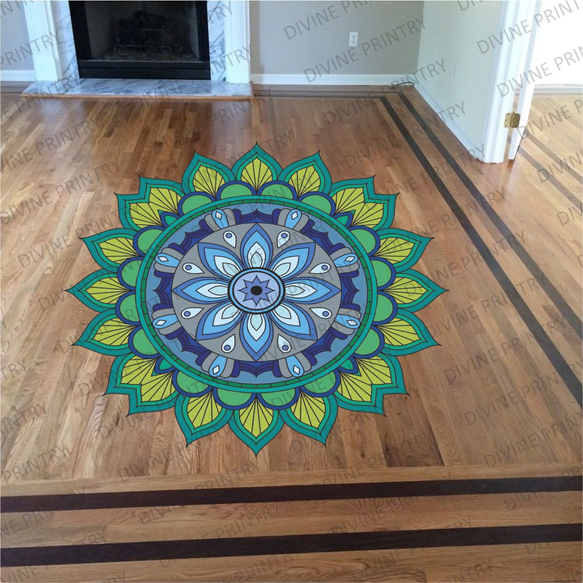 Homexa Decor | Rangoli Mandala Floor Sticker (Size 38 x 38 cm)