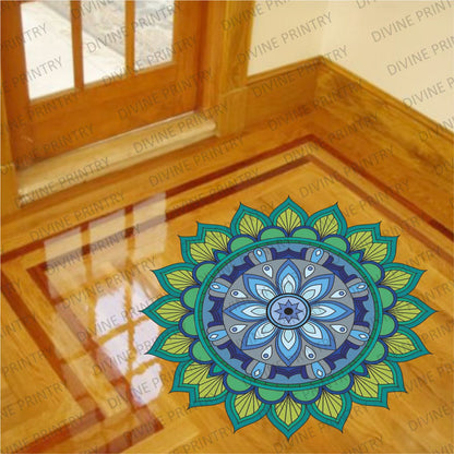 Homexa Decor | Rangoli Mandala Floor Sticker (Size 38 x 38 cm)