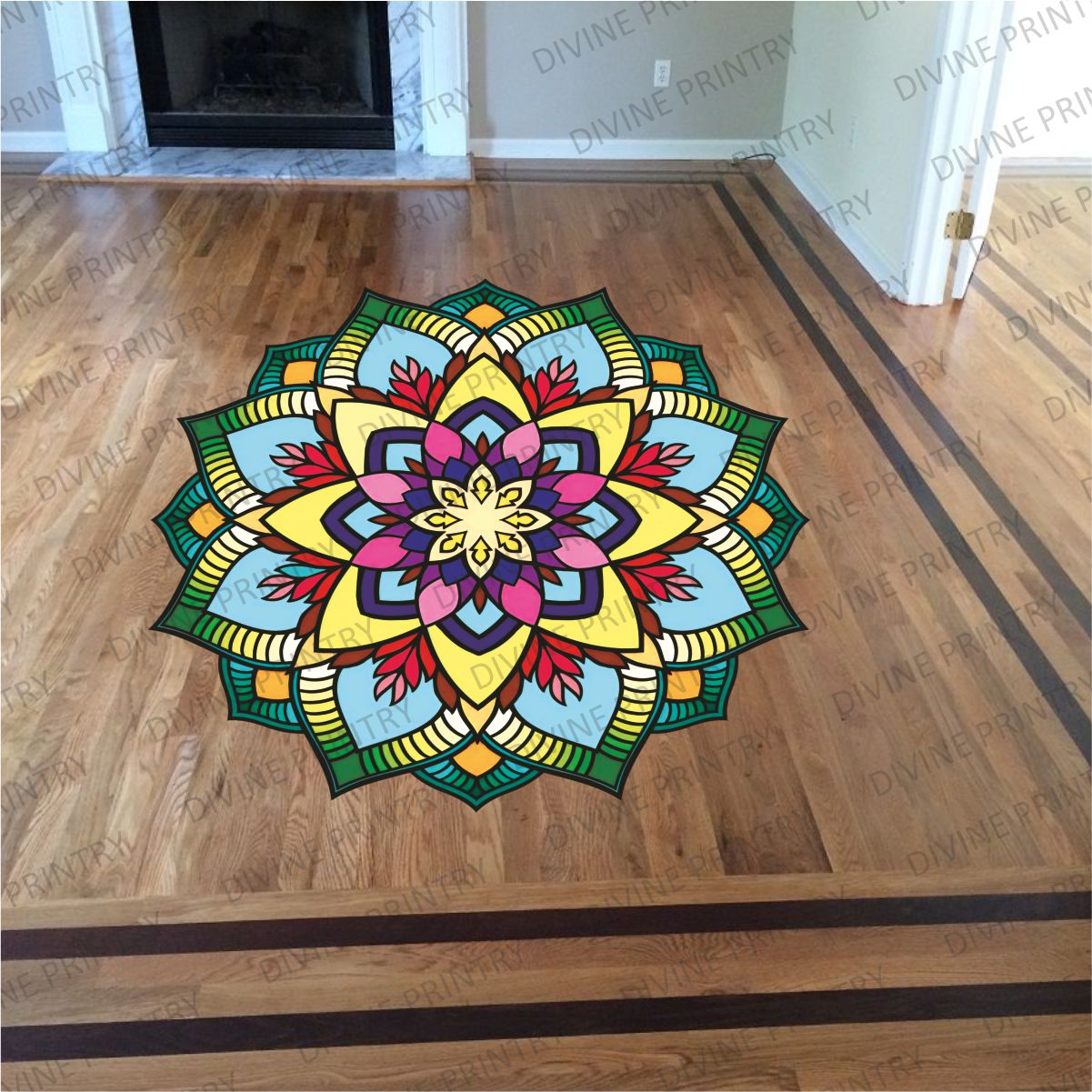 Homexa Decor | Rangoli Mandala Floor Sticker (Size 38 x 38 cm)