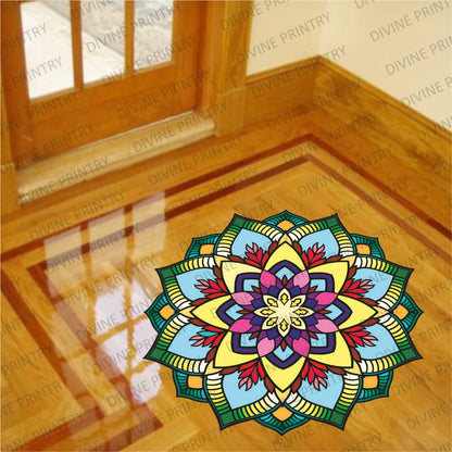 Homexa Decor | Rangoli Mandala Floor Sticker (Size 38 x 38 cm)