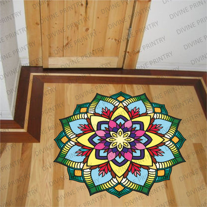 Homexa Decor | Rangoli Mandala Floor Sticker (Size 38 x 38 cm)