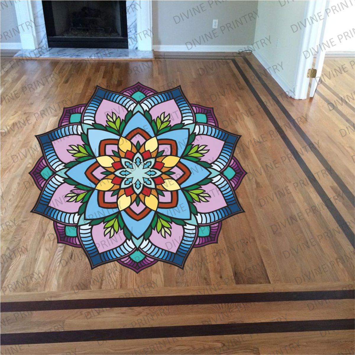 Homexa Decor | Rangoli Mandala Floor Sticker (Size 38 x 38 cm)