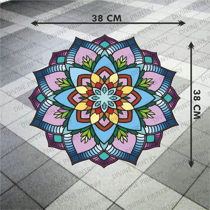 Homexa Decor | Rangoli Mandala Floor Sticker (Size 38 x 38 cm)