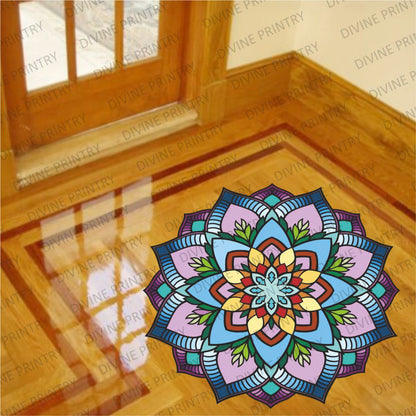 Homexa Decor | Rangoli Mandala Floor Sticker (Size 38 x 38 cm)