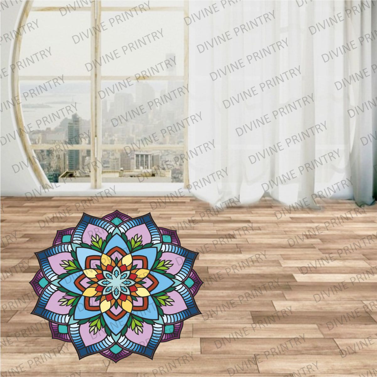 Homexa Decor | Rangoli Mandala Floor Sticker (Size 38 x 38 cm)