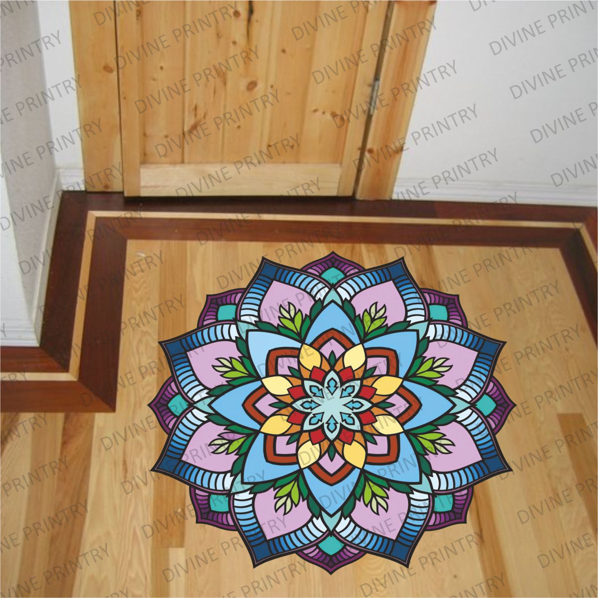 Homexa Decor | Rangoli Mandala Floor Sticker (Size 38 x 38 cm)