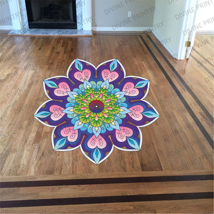 Homexa Decor | Rangoli Mandala Floor Sticker (Size 38 x 38 cm)