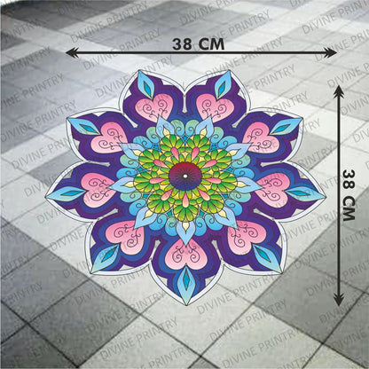 Homexa Decor | Rangoli Mandala Floor Sticker (Size 38 x 38 cm)