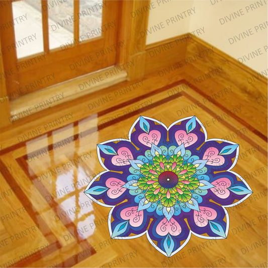 Homexa Decor | Rangoli Mandala Floor Sticker (Size 38 x 38 cm)