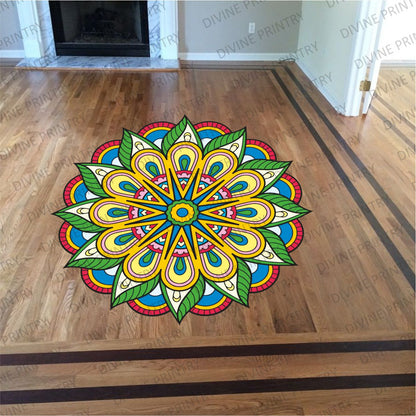 Homexa Decor | Rangoli Mandala Floor Sticker (Size 38 x 38 cm)