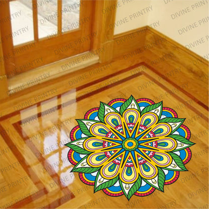 Homexa Decor | Rangoli Mandala Floor Sticker (Size 38 x 38 cm)