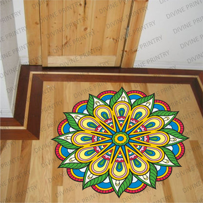 Homexa Decor | Rangoli Mandala Floor Sticker (Size 38 x 38 cm)