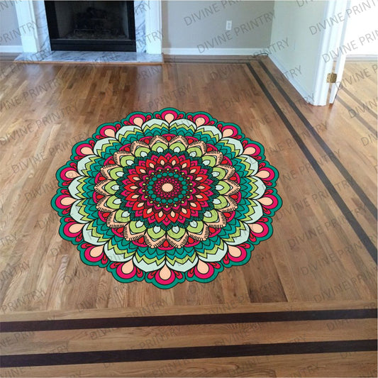 Homexa Decor | Rangoli Mandala Floor Sticker (Size 38 x 38 cm)